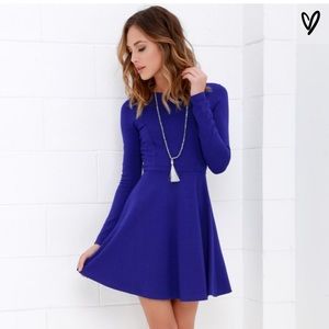Blue long sleeve dress